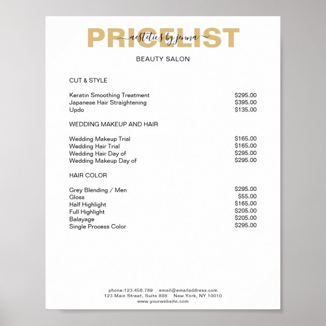 Póster Poster de Simpel Preishear moderno (Frente)