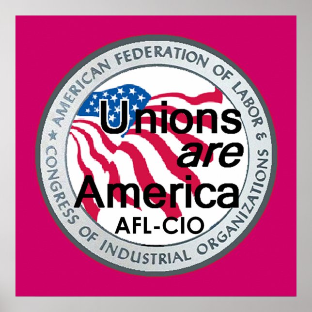 Póster Poster de sindicatos del Día del Trabajo Imprimir (Frente)