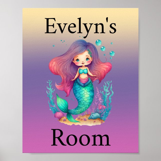 Póster Poster de sirenas pastel personalizado (Frente)