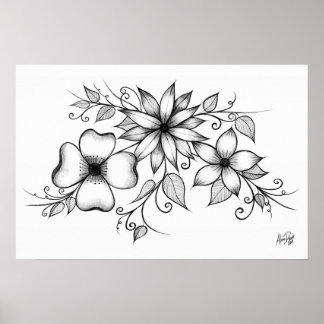 Póster Poster de sketch trifloral