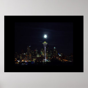 Póster Poster de Skyline de Seattle