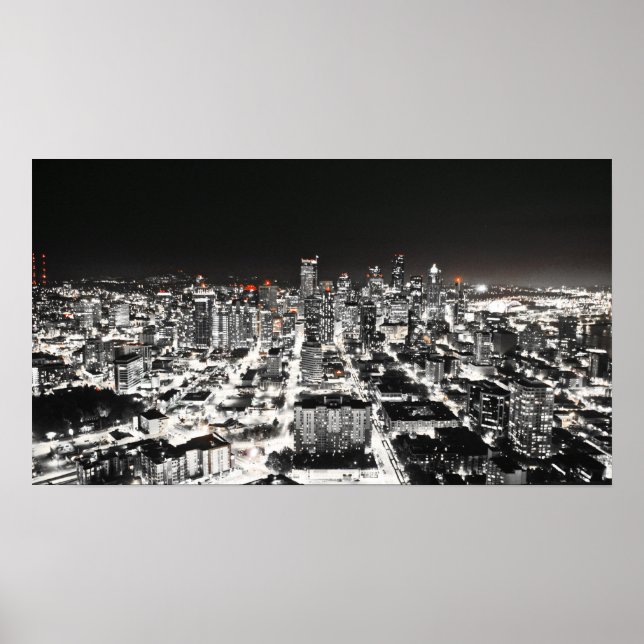 Póster Poster de Skyline de Seattle (Frente)