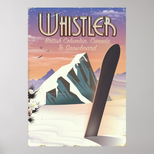 Póster Poster de snowboard en Columbia Británica (Frente)