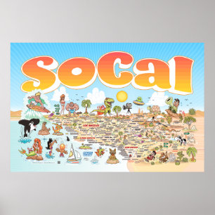 Póster poster de SoCal gigante de 60x40