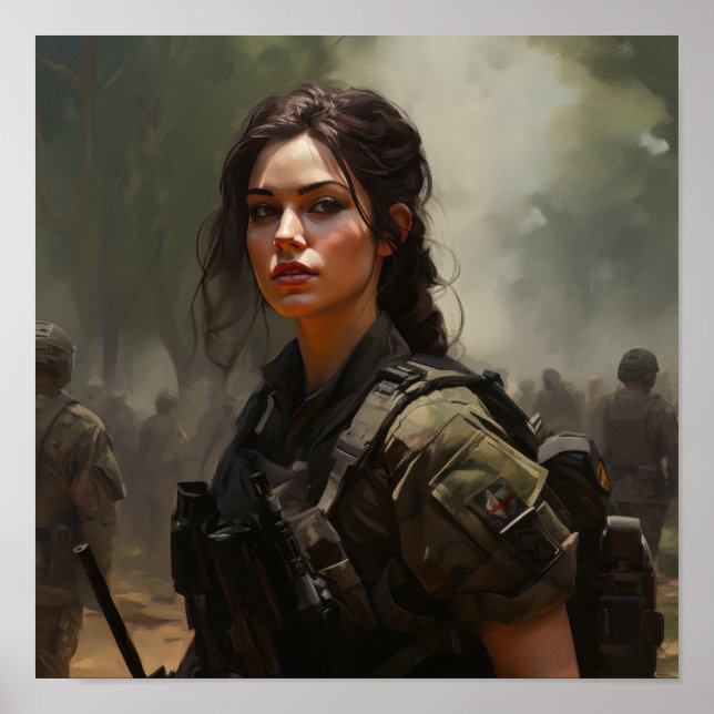 Póster Poster de soldados del ejército patriótico | Apoya (Frente)