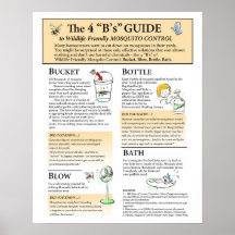Poster de soluciones para mosquitos amigables para