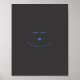 Póster Poster de sonrisa de cara azul