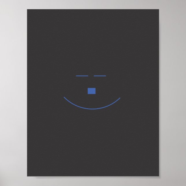 Póster Poster de sonrisa de cara azul (Frente)