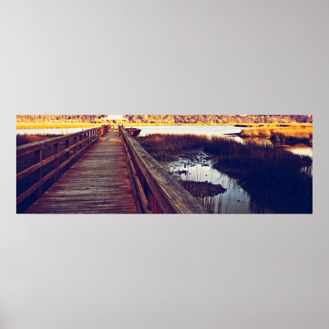 Póster Poster de South Carolina Sunset 36x12 (Frente)