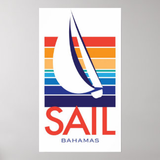 Póster Poster de Square_SAIL Bahamas en color barco