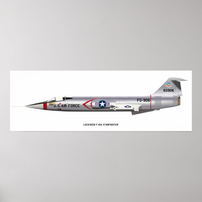 Póster poster de Starfighter de 12x36 Lockheed F-104 (Frente)