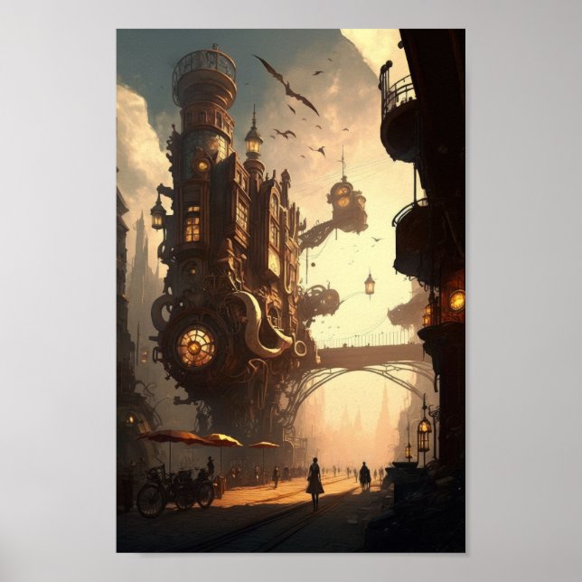 Póster Poster de Steampunk City (Frente)