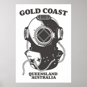 Póster Poster de submarinismo Gold Coast Queensland Austr