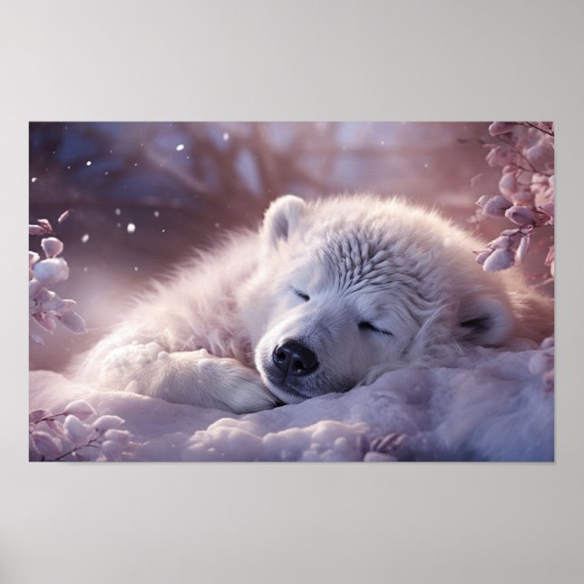 Póster Poster de sueño de oso polar (Frente)