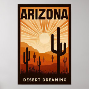 Póster Poster de sueños del desierto del Viñage Arizona