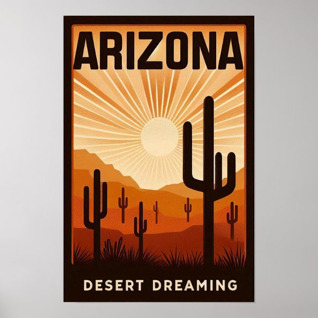 Póster Poster de sueños del desierto del Viñage Arizona (Frente)