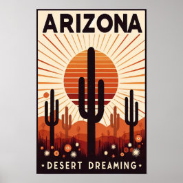 Póster Poster de sueños del desierto del Viñage Arizona