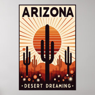 Póster Poster de sueños del desierto del Viñage Arizona