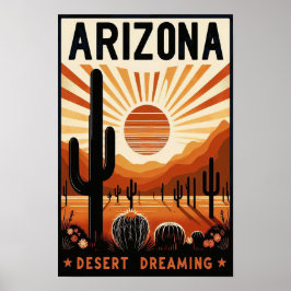 Póster Poster de sueños del desierto del Viñage Arizona