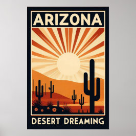 Póster Poster de sueños del desierto del Viñage Arizona