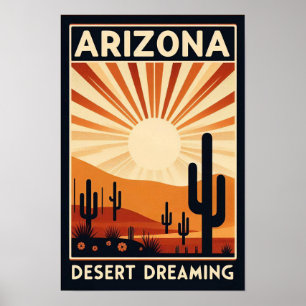 Póster Poster de sueños del desierto del Viñage Arizona