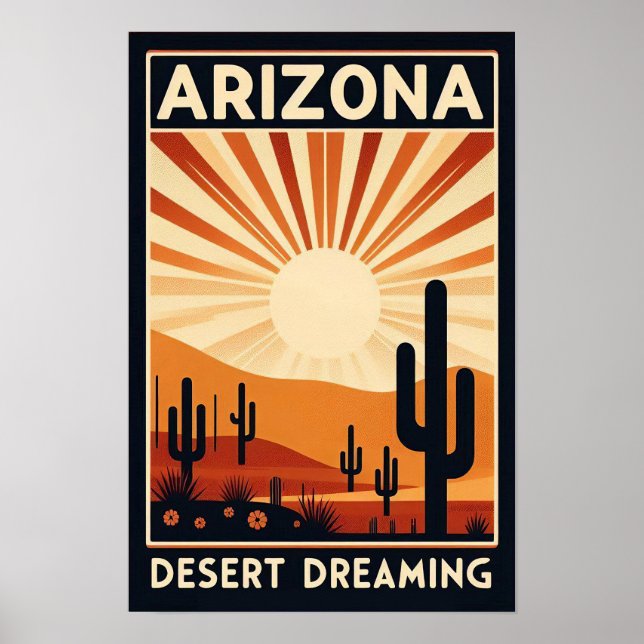 Póster Poster de sueños del desierto del Viñage Arizona (Frente)