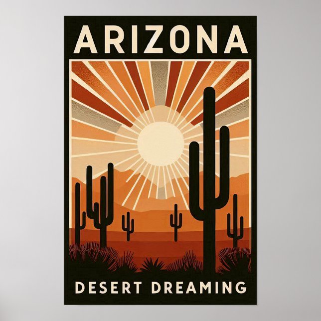 Póster Poster de sueños del desierto del Viñage Arizona (Frente)