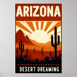 Póster Poster de sueños del desierto del Viñage Arizona