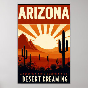 Póster Poster de sueños del desierto del Viñage Arizona