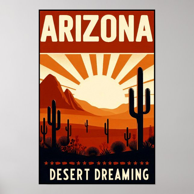 Póster Poster de sueños del desierto del Viñage Arizona (Frente)