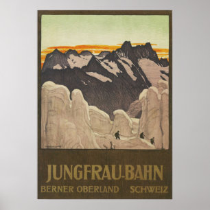 Póster Poster de Suiza Viaje en tren Jungfrau