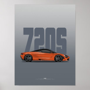 Póster poster de Supercar 720S - Naranja Azores