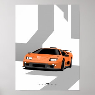 Póster Poster de Supercar Diablo Classic - Naranja 90 Exó