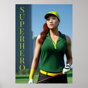 Póster Poster de superhéroes de golf