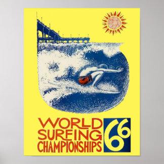 Póster Poster de Surf de 66 años en el Campeonato Mundial