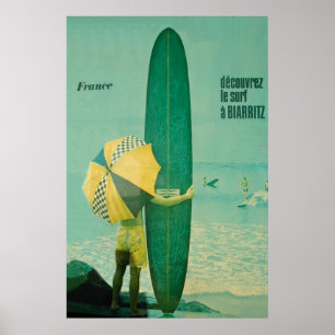 Póster Poster de surf de Biarritz   Surf   Surfista