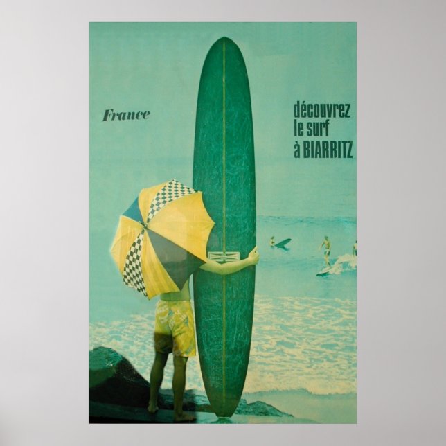 Póster Poster de surf de Biarritz | Surf | Surfista (Frente)