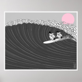 Póster poster de surf de japón