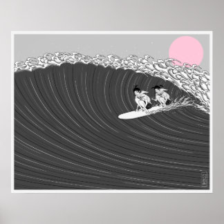 Póster poster de surf de japón