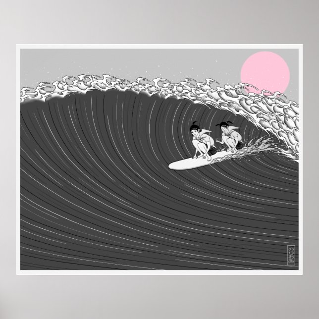 Póster poster de surf de japón (Frente)