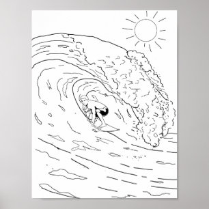 Póster Poster de Surfing Adulto Coloring