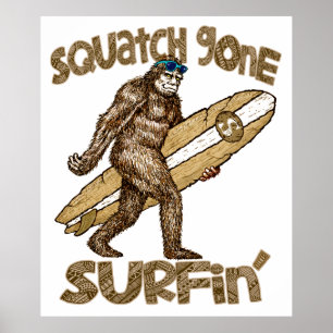 Póster Poster de Surfing Squatch Gone