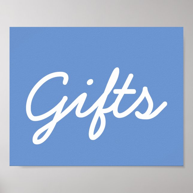 Póster Poster de tabla de regalo de Baby Shower - Azul (Frente)