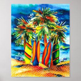 Póster Poster de tablas de surf