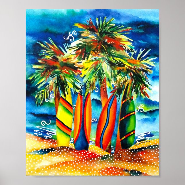Póster Poster de tablas de surf (Frente)