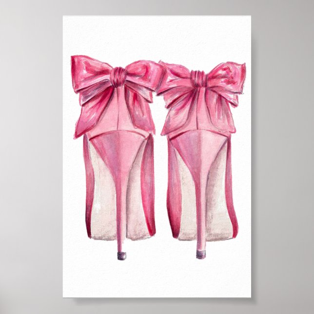 Póster Poster de tacones altos rosados bonito (Frente)