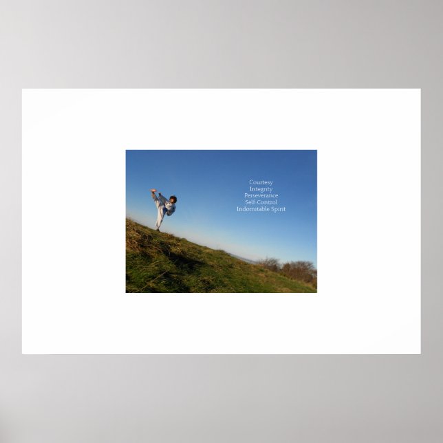 Póster poster de taekwondo inspirador para niños (Frente)