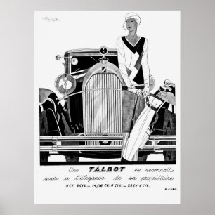 Póster Poster de Talbot de Vintage 1930