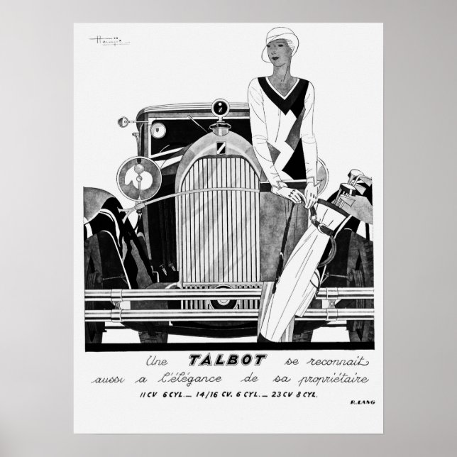 Póster Poster de Talbot de Vintage 1930 (Frente)