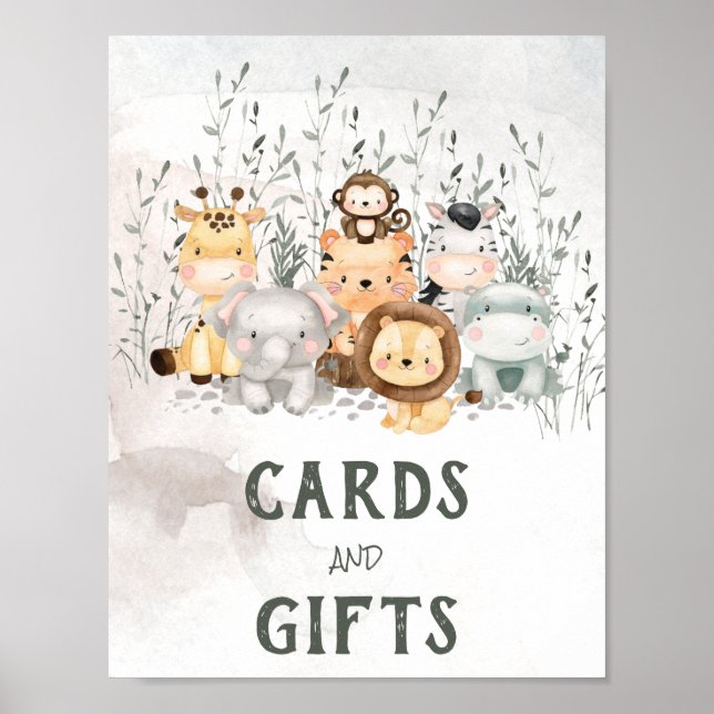 Póster Poster de tarjetas de Baby Shower y regalos de ani (Frente)